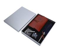 Ensemble de stylos d'écriture, kit de trempette de plume de dessin de calligraphie vintage, sélectionnez des plumes nobles avec des tubes de stylo sculptés en métal et des plumes (SP236933 saupoudré