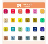 Ensemble De Stylos D'interconnexion Pour Enfants Ao.Com,Pinceau,Anciers De Peinture À L'huile,Ensemble De Peinture Acrylique Pour Étudiants - Type 24colors