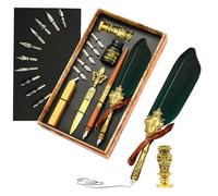 Ensemble de stylos d'oie plume d'époque,Stylo d'oie Set Stylo à immersion pour calligraphie antique avec encre | d'encre pour stylo de calligraphie plume avec plumes de rechange, encre, basto