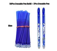 Ensemble De Stylos Effaçables, 52 Pièces, Poignée Lavable, Bleu Noir, Stylos Gel D'écriture, Fournitures De Papeterie Scolaire Et De Bureau, Stylo Cadeau Pour Étudiant