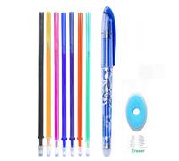 Ensemble De Stylos Effaçables Avec Poignée Lavable,Stylos À Bille D'écriture À L'encre Bleue Et Noire,Fournitures De Papeterie Scolaire Et De Bureau,Fournitures De Rechange Pour - Type 9pcs Color-C
