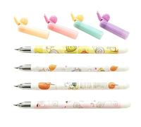 Ensemble De Stylos Effaçables, Marqueur À Encre Gel En Forme D'escargot De Dessin Animé Mignon, Outil Convivial De Correction D'écriture Lisse De 0,5 Mm, Instrument D'écriture Rechargeable Pour Journa