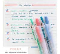 Ensemble De Stylos Gel À Surligneur De Couleur,4 Pièces,Style Ins,Marqueur Rétro Coloré Pour Le Dessin,Mise En Évidence,Bureau,École,A6853 - Type Pink Set