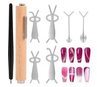 Ensemble de Stylos Magnétiques pour Ongles, Stylo Magnétique Œil de Chat 3 en 1 avec Aimants en Forme Cœur & Lapin Aimant Œil Chat Polyvalent pour Une Utilisation Salon Manucure à Domicile