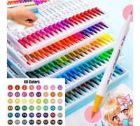 Ensemble De Stylos Marqueurs À Double Tête,Pinceau À Dessin,Surligneur Esthétique Professionnel,Fournitures D'art Scolaire Manga,168 Couleurs - Type 48 Colors Washable-B