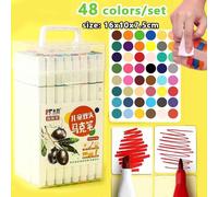 Ensemble De Stylos Marqueurs À Double Tête,Pinceau À Dessin,Surligneur Esthétique Professionnel,Fournitures D'art Scolaire Manga,168 Couleurs - Type 48 Colors Washable-A