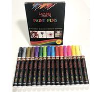 Ensemble De Stylos Marqueurs À Peinture À L'huile, 16 Couleurs, Pinceaux Colorés, Papeterie Pour Étudiants, Graffiti, Dessin, Stylos Artistiques, Écriture Sur Voiture, Verre Cd