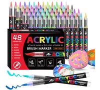 Ensemble de stylos marqueurs acryliques, pinceaux de peinture, stylo de coloriage, graffiti bricolage, fournitures scolaires et de bureau, art exécutif, 12 couleurs, 24 couleurs, 36 couleurs, 48 24 Co