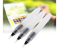 Ensemble de Stylos Pinceaux à Aquarelle, 3 Pièces, pour Outils de Calligraphie et de Peinture, Faciles à Utiliser pour les Artistes, Poils en Fibres Durables