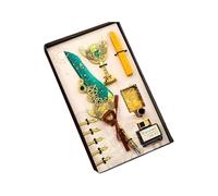 Ensemble De Stylos Plume Dip Kits De Tampons De Sceau De Cire À Plumes D'art De Calligraphie Pour Ami De La Famille Plume Et Encre Dip Kits De Tampons De Sceau De Cire De Fontaine