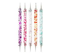 Ensemble de stylos pointillisme pour nail art avec manche en acrylique pailleté Outil prise strass