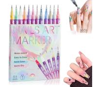 Ensemble De Stylos Pour Nails-art De 12 Couleurs, Stylos De Conception Pour Nails-art À Faire Soi-même, Doublure Anti-taches À Séchage Rapide, Marqueurs Artistiques Pour Ongles En Gel, Ongles Imperméa