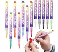 Ensemble de stylos pour vernis à ongles 12 couleurs - Marqueur 3D pour et graffitis | Stylos à vernis à ongles à séchage rapide pour ridules et points | Kit manucure