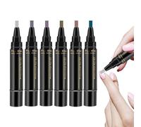 Ensemble de stylos pour vernis à ongles 6 pièces - marqueur de manucure en une étape de 8 ml, applicateur de couleur à séchage rapide | Outil de dessin cosmétique en Gel Non UV, Styler de pigments lon