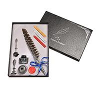 Ensemble de stylos rétro avec 5 pointes de stylo, 3 cachets de cire pour sceau, cuillère en cuivre, support de stylo pour cadeau, kit plume avec tige, embouts de rechange, sceau de cire, métal