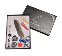 Ensemble de stylos rétro avec 5 pointes de stylo, 3 cachets de cire pour sceau, cuillère en cuivre, support de stylo pour cadeau, kit plume avec tige, embouts de rechange, sceau de cire, métal