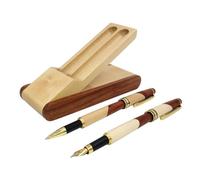 Ensemble de stylos - Rosewood - Stylo-plume et bille - Couleur marron - Rechargeable - Pointe fine