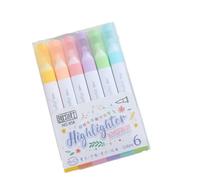 Ensemble De Stylos Surligneurs Pastel Kawaii,Pinceau Super Doux,Marqueurs Structurels Ents,Marqueurs D'art,Japonais,Mignon,6 Couleurs - Type 6 Colors