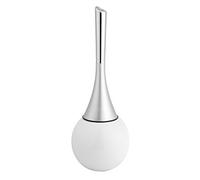 Ensemble de Support de Brosse de Nettoyage de Gommage de Toilette de Salle de Bains créative avec Base en Acier Inoxydable (Socle Blanc)