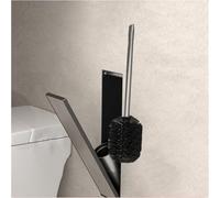 Ensemble de support de brosse WC encastré - Design invisible avec fermeture élastique - Comprend une brosse WC cachée et un support - Parfait pour la rénovation de la salle de bain et les solutions