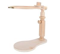 Ensemble de support de cerceau en bois à broder Cadre de bague pour outils de couture réglables, matériau en bois de hêtre, adapté aux pinces à broder RoundSquare et aux éventails ronds