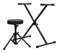 Ensemble de support de clavier et de tabouret Noir Noir G