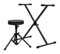 Ensemble de Support de Clavier et de Tabouret Synthétiseur Répétition vidaXL