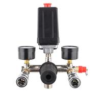 ensemble de support de compresseur d'air, pressostat régulateur de collecteur + jauges et accessoires pour compresseur d'air - compatible Bama