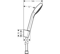Ensemble de support de douchette Hansgrohe Croma Select S Vario au design contemporain blanc/chromé