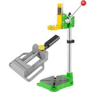 Ensemble de support de perceuse d'établi, avec pinces à bec plat | Presse électrique réglable pour établi, support de foret de 38-43 mm, pour perçage auxiliaire, argent