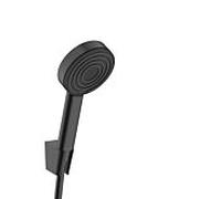 Ensemble de support de pommeau de douche hansgrohe Pulsify S 24307670 105 mm, jet économiseur d'eau 2000 type+ avec flexible de douche de 125 cm, noir mat