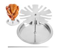 Ensemble de Support pour Cuisses de Poulet - Grille de rôtissage Robuste avec emplacements pour Tasses à Sauce et Plateau de récupération | Support Multifonctionnel en Acier Inoxydable pour Ailes de