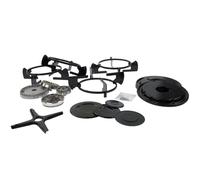 Ensemble de support universel pour cuisinière à gaz (4 supports de poêle + 4 plaques de grill + 1 support de casserole + vis de montage) et ensemble brûleur et couvercle de plaque de cuisson (4