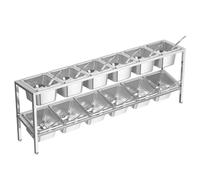 Ensemble De Supports À Épices, À Condiments, À Salades, À Confitures Et À Fruits pour Buffet De Cuisine, Support De Rangement pour Ingrédients, Distributeur De Contenants Alimentaires (Argent-B)