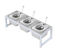 Ensemble De Supports À Épices, pour Sauces, Salades, Confitures, Ingrédients, Assaisonnements, Distributeur De Condiments, pour Cuisine, Cafétéria, Restaurant (Argent-C) (49,5 X 18,5 X 13,5 Cm)
