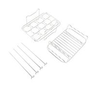 Ensemble de supports à vapeur en acier inoxydable 304, support de refroidissement avec brochettes de barbecue pour autocuiseur Foodi, cuiseur à riz, 2 supports, 4 brochettes
