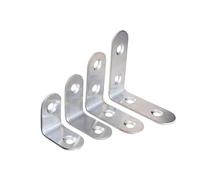 Ensemble de supports d'angle en L, en acier inoxydable argenté, à Angle droit de 90 degrés, fixation de support de Joint for meubles, 5 pièces(50x50x17MM 5pcs)