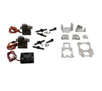 Ensemble de supports de servo à double essieu avec ventilateur 5V DC 5V et 4,8-5V de dents métalliques SERVO PAN INTLAPT MOURT COMPATIBLE AVEC LA Tête de caméra pour l'unité d'air O3(With 2pcs servo)