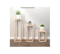 vidaXL Ensemble de supports pour plantes 822267 – 3 pièces bois de pin massif beige