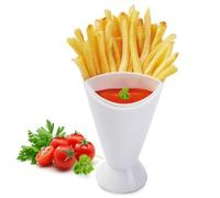 Ensemble De Supports Pour Sauce Frites - Pp 17Cm 100G | Serveur de nourriture à cône à grille à frites | Service de collation divisé portable pour le magasin de desserts de café d'hôtel familial