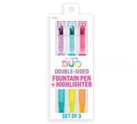 Ensemble de surligneurs et stylos plume Ooly Writer's Duo - Lot de 3-3 diff rents