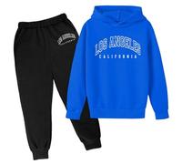 Ensemble de survêtement 2 pièces à capuche et pantalon de survêtement pour fille - Ensemble de survêtement 2 pièces pour l'automne et les tout-petits Los Angeles Californie - Survêtement décontracté