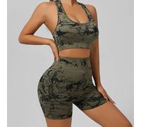 Ensemble de survêtement 2 pièces pour femme, costume de yoga avec short taille haute et soutien-gorge de fitness rembourré à la poitrine, couleur unie, vêtement confortable quatre saisons pour femme