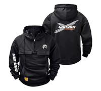 Ensemble De Survêtement À Capuche pour Homme C.a.n-a.m Hauts Manches Longues Sweat Shirts Unis Vestes Sport Pulls Demi Zip Vêtements D'extérieur d'hiver-HeiSe||XX_l