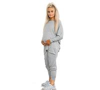 Ensemble de survêtement de grossesse 2 pièces pour femme avec haut et bas et cordon de serrage, Argenté., S-M