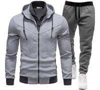 Ensemble de survêtement décontracté pour Hommes, Manches Longues, Fermeture éclair complète, Jogging, survêtement athlétique Capuche pour Homme