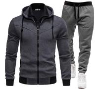 Ensemble de survêtement décontracté pour Hommes, Manches Longues, Fermeture éclair complète, Jogging, survêtement athlétique Capuche pour Homme
