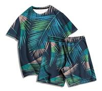 Ensemble de survêtement d'été pour homme avec t-shirt et short imprimé en 3D Motif plantes et mauvaises herbes, # 7, XXXXL