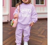 Ensemble de survêtement doux lavande, avec l'impression "Daddy's Little Girl", pour bébé fille. Sweat-shirt-shirt à col ras du cou à manches longues épaisses et douces, et pantalon. Convient pour l'au