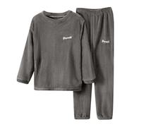 Ensemble de survêtement en flanelle à manches longues et pantalon pour garçons et filles, vêtements d'hiver chauds et doux avec pantalon de survêtement en polaire Robe Classe Fille Robe Courte Fille